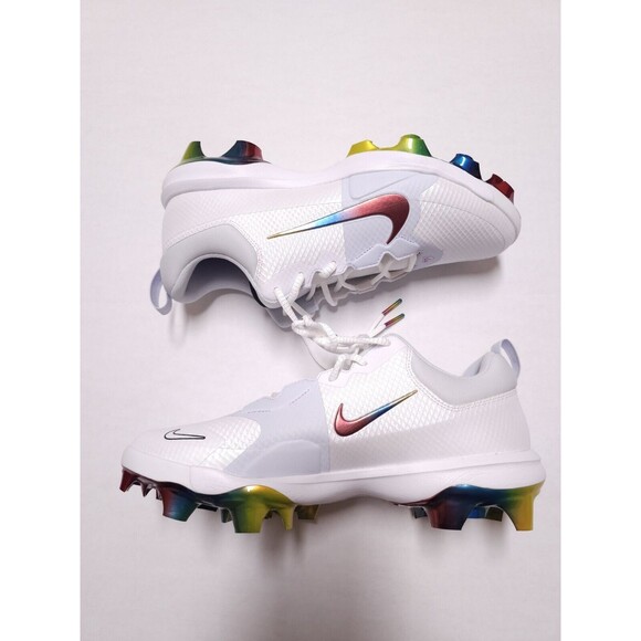 Nike Force Zoom Trout 9 Pro MCS Rainbow FB2908-106 Baseball Cleats Size 10.5
